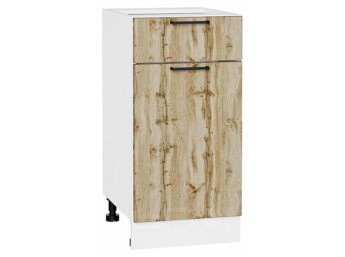 Шкаф нижний с 1-ой дверцей и ящиком Флэт Wotan Oak 2S/Белый 816*400*478