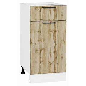 Шкаф нижний с 1-ой дверцей и ящиком Флэт Wotan Oak 2S/Белый 816*400*478