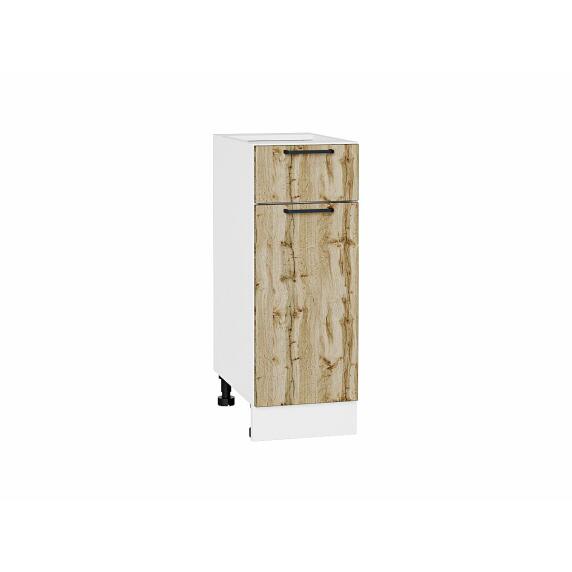 Шкаф нижний с 1-ой дверцей и ящиком Флэт Wotan Oak 2S/Белый 816*300*478