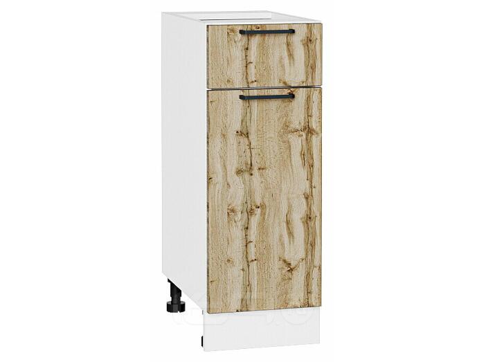 Шкаф нижний с 1-ой дверцей и ящиком Флэт Wotan Oak 2S/Белый 816*300*478