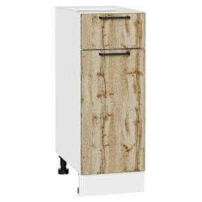 Шкаф нижний с 1-ой дверцей и ящиком Флэт Wotan Oak 2S/Белый 816*300*478