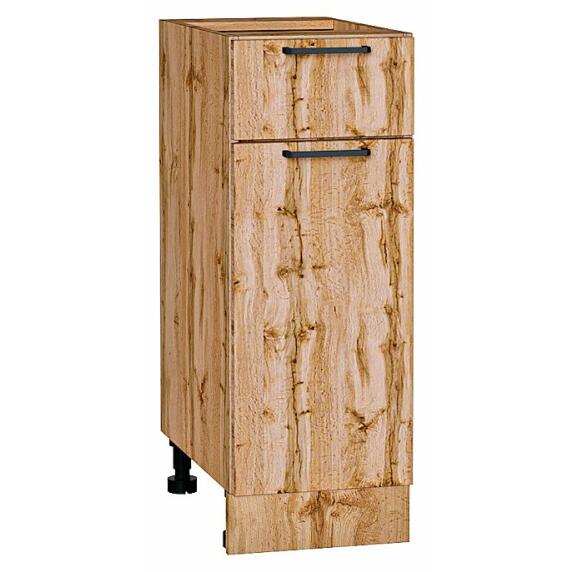 Шкаф нижний с 1-ой дверцей и ящиком Флэт Wotan Oak 2S/Дуб Вотан 816*300*478