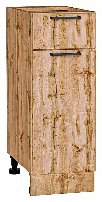 Шкаф нижний с 1-ой дверцей и ящиком Флэт Wotan Oak 2S/Дуб Вотан 816*300*478