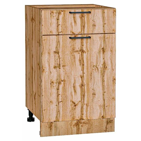 Шкаф нижний с 1-ой дверцей и ящиком Флэт Wotan Oak 2S/Дуб Вотан 816*500*478
