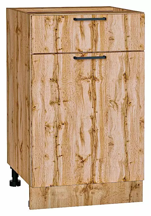 Шкаф нижний с 1-ой дверцей и ящиком Флэт Wotan Oak 2S/Дуб Вотан 816*500*478