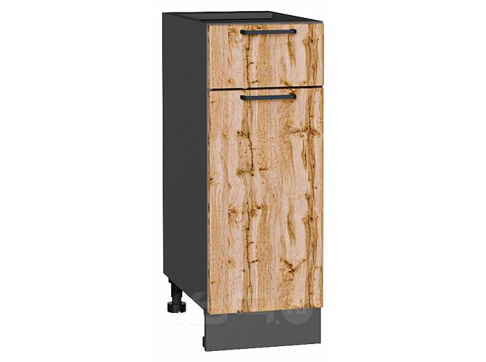 Шкаф нижний с 1-ой дверцей и ящиком Флэт Wotan Oak 2S/Graphite 816*300*478