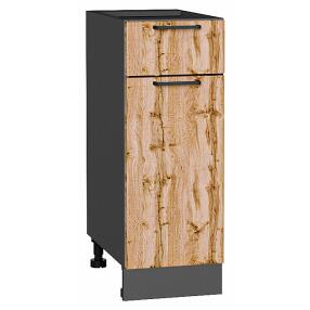 Шкаф нижний с 1-ой дверцей и ящиком Флэт Wotan Oak 2S/Graphite 816*300*478