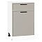 Шкаф нижний с 1-ой дверцей и ящиком Фрейм Clay Silk/Белый 816*500*484