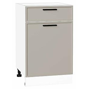 Шкаф нижний с 1-ой дверцей и ящиком Фрейм Clay Silk/Белый 816*500*484