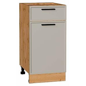 Шкаф нижний с 1-ой дверцей и ящиком Фрейм Clay Silk/Дуб Вотан 816*400*484