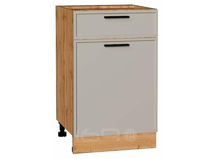 Шкаф нижний с 1-ой дверцей и ящиком Фрейм Clay Silk/Дуб Вотан 816*500*484