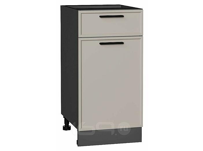Шкаф нижний с 1-ой дверцей и ящиком Фрейм Clay Silk/Graphite 816*400*484
