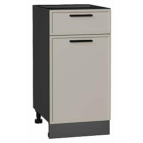 Шкаф нижний с 1-ой дверцей и ящиком Фрейм Clay Silk/Graphite 816*400*484