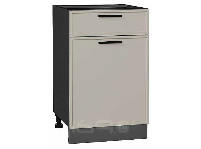 Шкаф нижний с 1-ой дверцей и ящиком Фрейм Clay Silk/Graphite 816*500*484