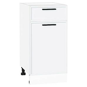 Шкаф нижний с 1-ой дверцей и ящиком Фрейм White Silk/Белый 816*400*484