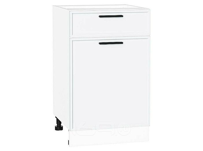Шкаф нижний с 1-ой дверцей и ящиком Фрейм White Silk/Белый 816*500*484