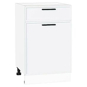 Шкаф нижний с 1-ой дверцей и ящиком Фрейм White Silk/Белый 816*500*484