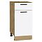 Шкаф нижний с 1-ой дверцей и ящиком Фрейм White Silk/Дуб Вотан 816*400*484 Шкаф нижний с 1-ой дверцей и ящиком Фрейм White Silk/Дуб Вотан 816*400*484