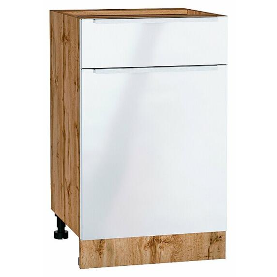 Шкаф нижний с 1-ой дверцей и ящиком Фьюжн Angel Дуб Вотан 816*500*480