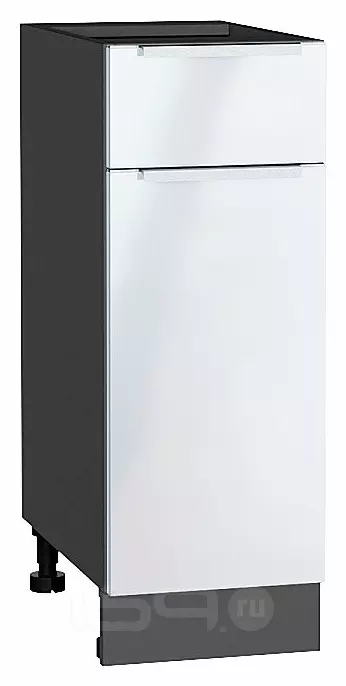 Шкаф нижний с 1-ой дверцей и ящиком Фьюжн Angel Graphite 816*300*480