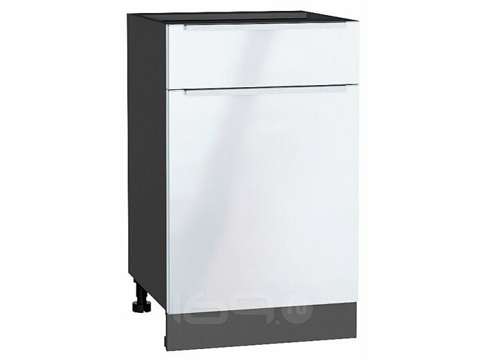 Шкаф нижний с 1-ой дверцей и ящиком Фьюжн Angel Graphite 816*500*480