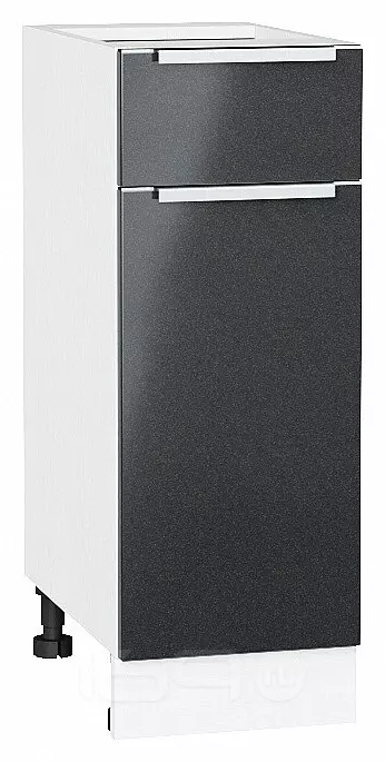 Шкаф нижний с 1-ой дверцей и ящиком Фьюжн Anthracite Белый 816*300*480