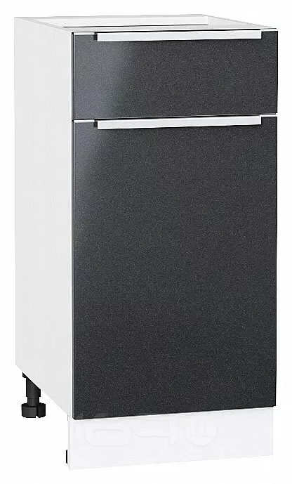 Шкаф нижний с 1-ой дверцей и ящиком Фьюжн Anthracite Белый 816*400*480
