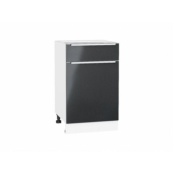 Шкаф нижний с 1-ой дверцей и ящиком Фьюжн Anthracite Белый 816*500*480