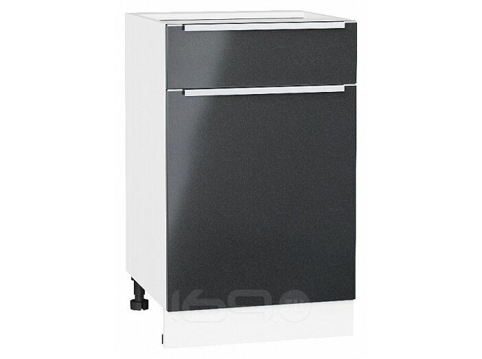Шкаф нижний с 1-ой дверцей и ящиком Фьюжн Anthracite Белый 816*500*480