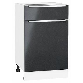Шкаф нижний с 1-ой дверцей и ящиком Фьюжн Anthracite Белый 816*500*480
