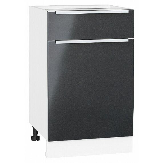 Шкаф нижний с 1-ой дверцей и ящиком Фьюжн Anthracite Белый 816*500*480