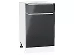 Шкаф нижний с 1-ой дверцей и ящиком Фьюжн Anthracite Белый 816*500*480
