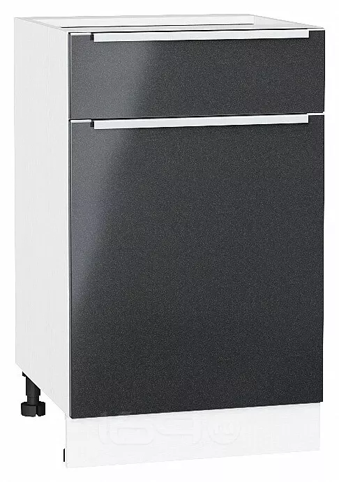Шкаф нижний с 1-ой дверцей и ящиком Фьюжн Anthracite Белый 816*500*480