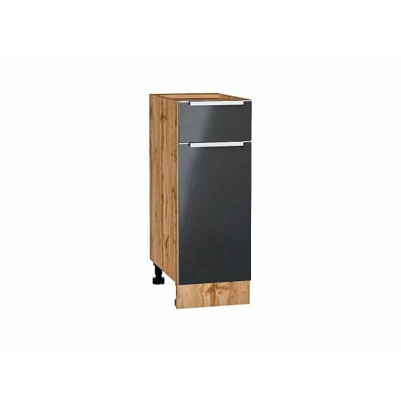 Шкаф нижний с 1-ой дверцей и ящиком Фьюжн Anthracite Дуб Вотан 816*300*480