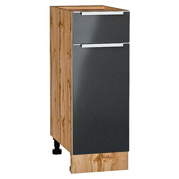 Шкаф нижний с 1-ой дверцей и ящиком Фьюжн Anthracite Дуб Вотан 816*300*480