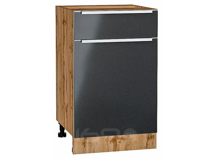 Шкаф нижний с 1-ой дверцей и ящиком Фьюжн Anthracite Дуб Вотан 816*500*480