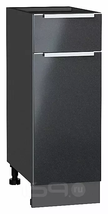 Шкаф нижний с 1-ой дверцей и ящиком Фьюжн Anthracite Graphite 816*300*480