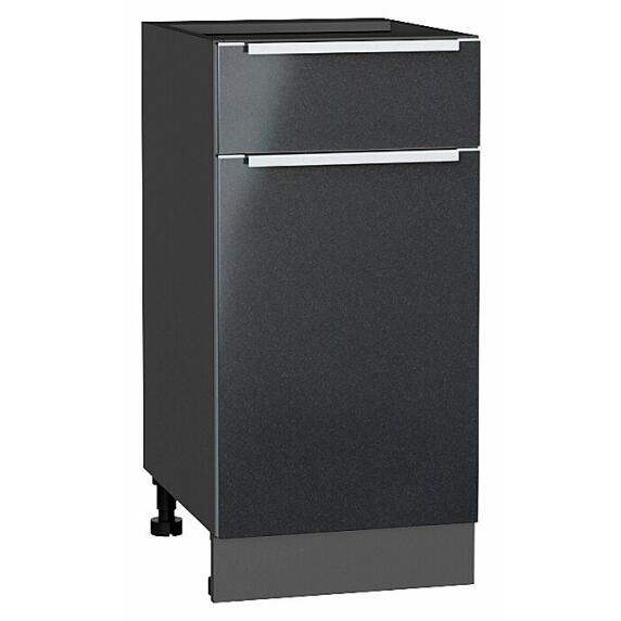 Шкаф нижний с 1-ой дверцей и ящиком Фьюжн Anthracite Graphite 816*400*480