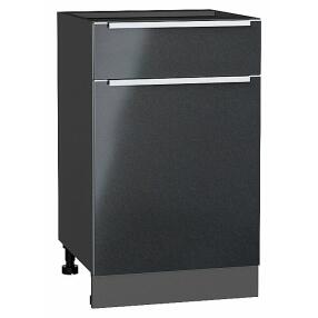 Шкаф нижний с 1-ой дверцей и ящиком Фьюжн Anthracite Graphite 816*500*480