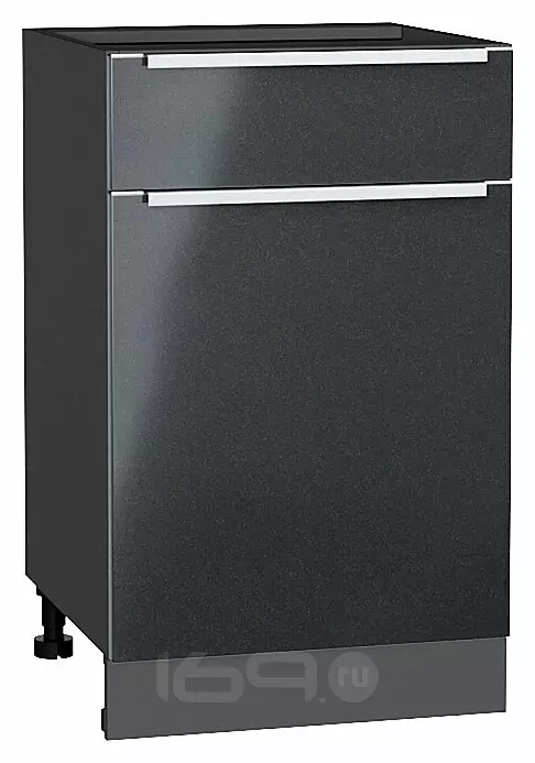 Шкаф нижний с 1-ой дверцей и ящиком Фьюжн Anthracite Graphite 816*500*480