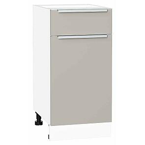 Шкаф нижний с 1-ой дверцей и ящиком Фьюжн Clay Silk/Белый 816*400*480