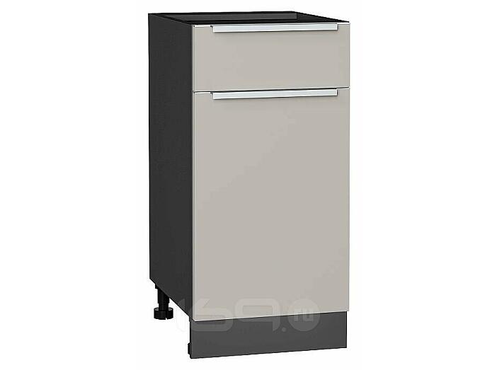 Шкаф нижний с 1-ой дверцей и ящиком Фьюжн Clay Silk/Graphite 816*400*480