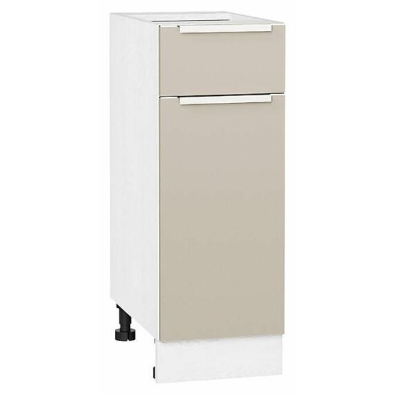 Шкаф нижний с 1-ой дверцей и ящиком Фьюжн Cream Silk/Белый 816*300*480