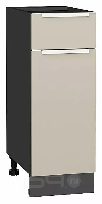 Шкаф нижний с 1-ой дверцей и ящиком Фьюжн Cream Silk/Graphite 816*300*480