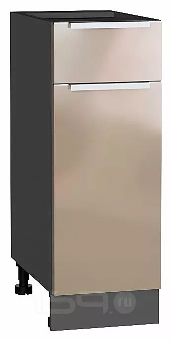 Шкаф нижний с 1-ой дверцей и ящиком Фьюжн Gallant Graphite 816*300*480