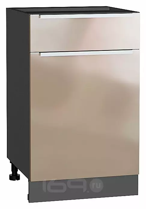 Шкаф нижний с 1-ой дверцей и ящиком Фьюжн Gallant Graphite 816*500*480