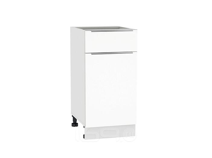 Шкаф нижний с 1-ой дверцей и ящиком Фьюжн Н 401 Brilliant-Белый