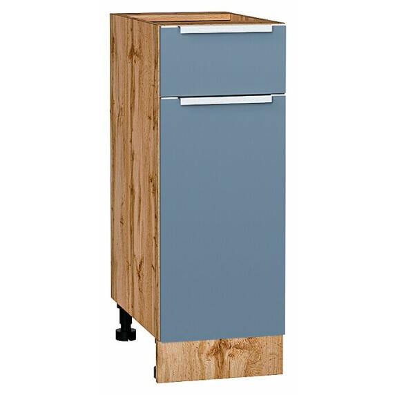 Шкаф нижний с 1-ой дверцей и ящиком Фьюжн Silky Blue Дуб Вотан 816*300*480