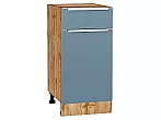 Шкаф нижний с 1-ой дверцей и ящиком Фьюжн Silky Blue Дуб Вотан 816*400*480