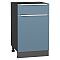 Шкаф нижний с 1-ой дверцей и ящиком Фьюжн Silky Blue Graphite 816*500*480 Шкаф нижний с 1-ой дверцей и ящиком Фьюжн Silky Blue Graphite 816*500*480